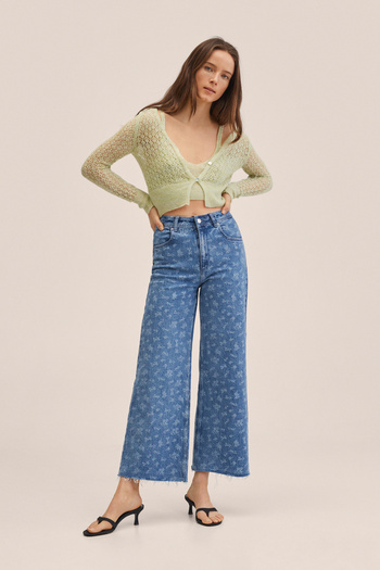 MANGO Woman Žlutý dámský kardigan 27054035