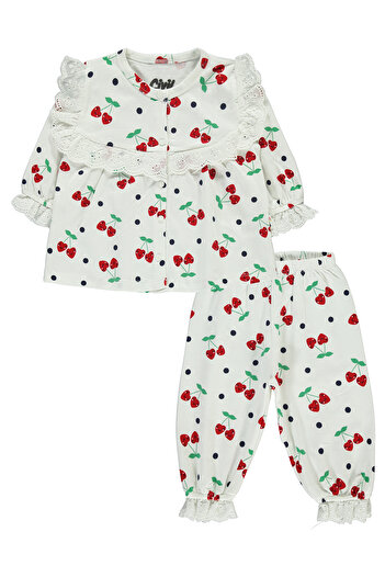 Civil Baby Kız Bebek Pijama Takımı 6-18 Ay Ekru
