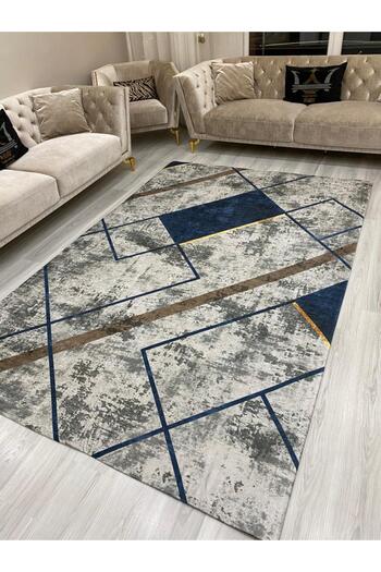 ALLGELSİN New Season Elastic Carpet Cover Decorative Washable Digital Printing Carpet Cover Modern Striped Cover