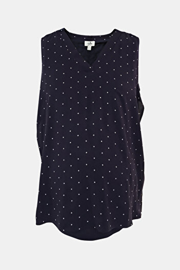GEBE Polka Dot Blouse with Side Slits