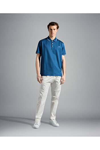 PAUL&SHARK MEN'S KNITTED POLOSHIRT C.W. COTTON
