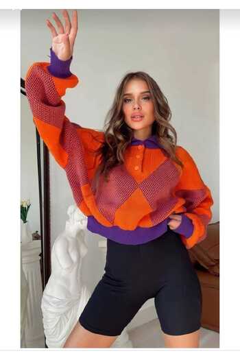 Ugdelia Pulover oversize pentru damă cu model