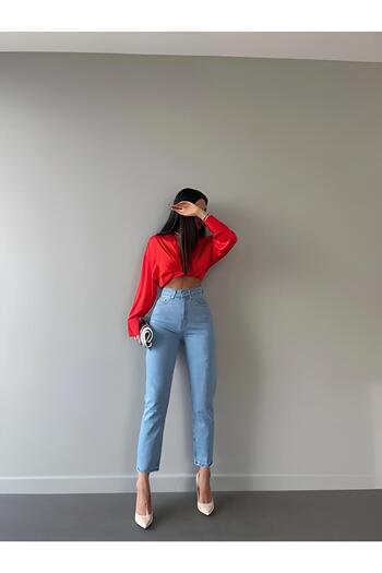 Trn JNS Mona Light Blue Slim Mom Ψηλόμεσο Boyfriend Jeans