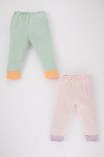 DeFacto Baby Girl Slogan Printed Long Sleeve Combed Cotton 4-Piece Epijama
