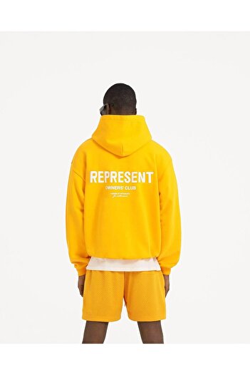 Benisengiydir Κίτρινο Represent Printed Oversize Hooded Unisex Sweat