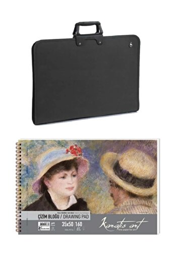 SEYFİKİRTASİYE 35x50 Sketchbook 160 gr 15 Sheets 38x55 Picture Project Bag Black