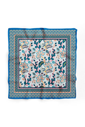 D scarf MAVİ DESENLİ PAMUK BANDANA