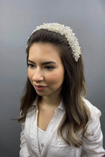 Hobigram Bridal Accessory Cream Pegasy Model Hair and Turban Accessory – Other Hair Accessories, Stylish Design – D