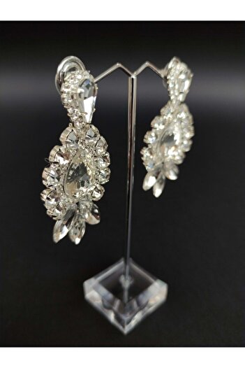 Hobigram Earrings Assortment White Crystal Stone Henna Wedding Bridal Earring – Bijoux Earring, Stylish Design – Bijoux