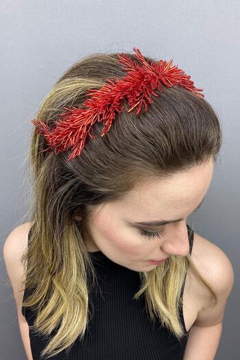 Hobigram Bridal Accessory Red Halex Beaded Bridal Hair Accessory – Other Hair Accessories, Stylish Design –