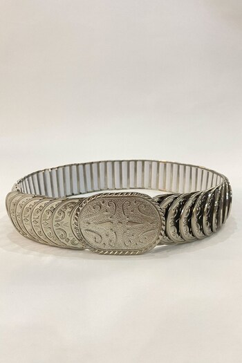 Hobigram Handmade Belt Silver Color Elastic Belt – Special Design, Accessory, Quality Production, Eye-Catching Style