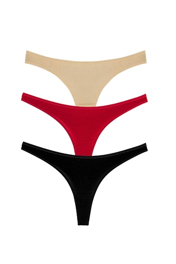 GECKO COLLECTION Gecko Women's String Thong Elastic Panties 3 Pcs