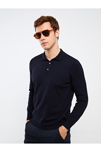 LC Waikiki Men's Knitwear Sweater - Polo Collar, Long Sleeve
