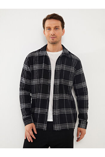 LC Waikiki Hemdjacke für Herren mit Karomuster, reguläre Passform – lange Ärmel
