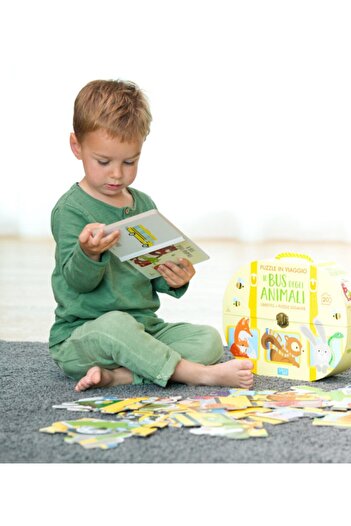 Sassi Junior Travel Çantalı Puzzle // Animals On A Bus (20 Parça)