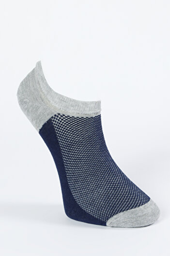 ALTINYILDIZ CLASSICS Men's Grey-Navy Blue Single Bamboo Sneaker Socks