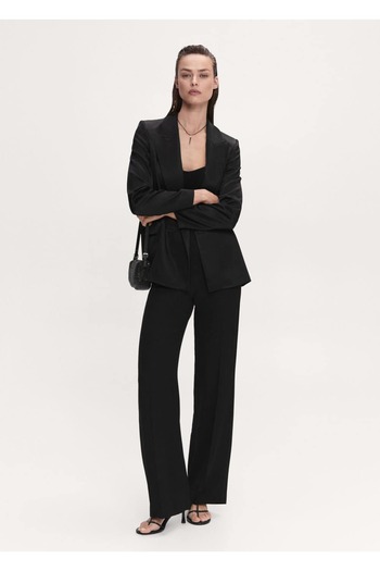MANGO Woman Satin Blazer Jacket