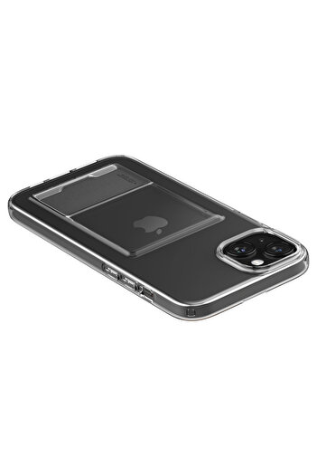 Spigen iPhone 15 Plus Kılıf Crystal Slot Kartlıklı Kılıf Crystal Clear - ACS06667