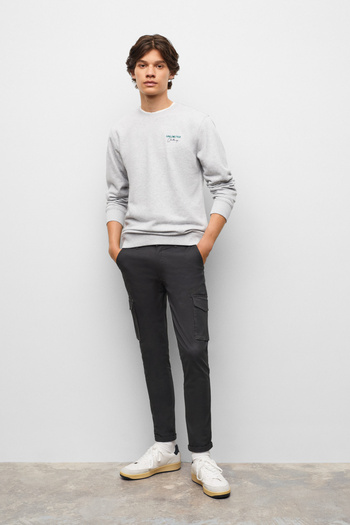 MANGO Kids Boy's Charcoal Color Trousers