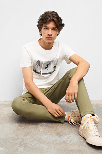 MANGO Kids Boy's Dark Khaki Trousers