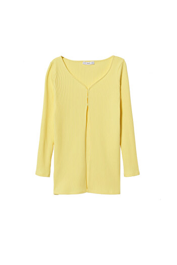 MANGO Woman Sarı Kadın Hırka 27055805
