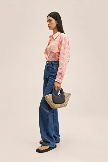 MANGO Woman Piros női ing 27037122