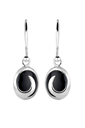 ELLI Ohrringe Onyx Wellen Edelstein 925 Silber