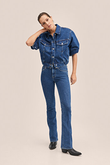 MANGO 27063265 Jachete și Blazere Albastru închis