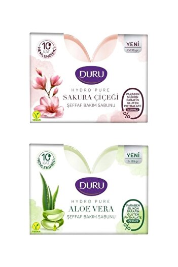 Duru Hydro Pure Sakura Flower and Aloe Vera Soap 4 Pieces Soap 540Gr