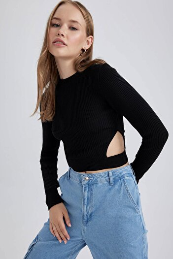DeFacto Crew Neck Slim Fit Knitwear Sweater - U3149Az23Au