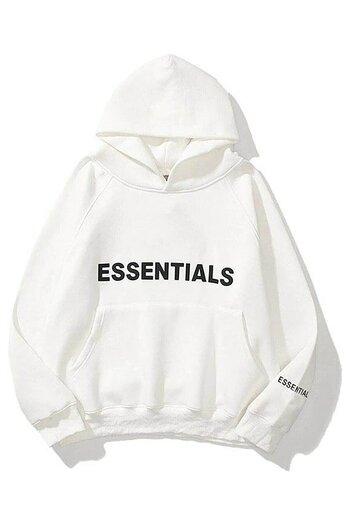 Benisengiydir Φούτερ με κουκούλα Unisex White Essentials με στάμπα oversize