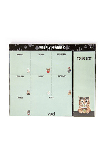 Şeker Ofisi Desktop Weekly Planner Notebook Cat
