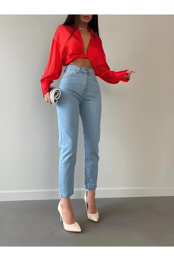 Trn JNS Mona Light Blue Slim Mom Ψηλόμεσο Boyfriend Jeans