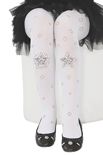 Daymod Children Glitter Star Patterned Mousse Pantyhose Gold