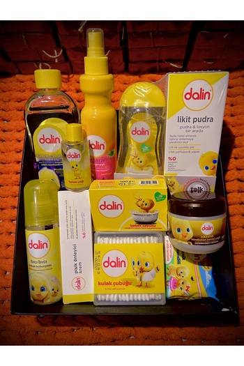 Dalin Yeni Doğan Bebek Banyo Bakım Seti (11 PARÇA BEBEK BANYO SEPETİ)