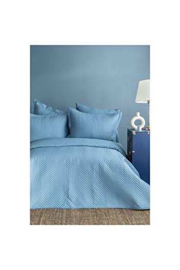 İssimo SET CUVERTE DE PAT ISSIMO SIMPLY SATIN, PENTRU O PERSONĂ, ALBASTRU CER
