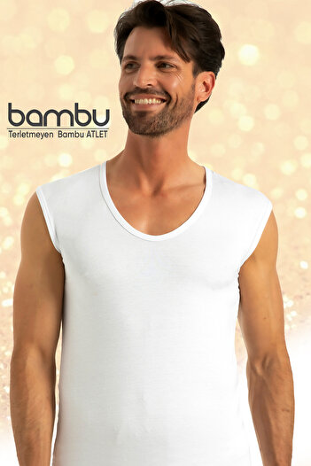 Jenny Daphne Anti-Sweat Zero Sleeve V-Neck Bamboo Men's Undershirt QEN 601