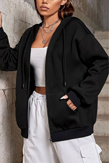 EFBUTİK Black 2 Thread Raised Cardigan