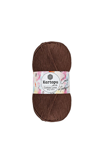 Kartopu Cotton Love K818 - Πλεκτό Amigurumi Σκούρο Καφέ, 100 γρ Βαμβακερό νήμα χειρός