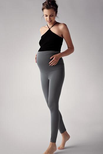 Artış Thermal Hooded Warm Stretchy Waist Adjustable Winter Maternity Leggings T10