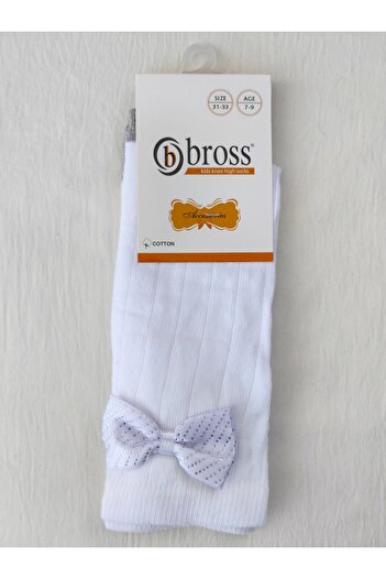 Bross GIRL'S Knee-Cuff Bow Socks 2-Piece
