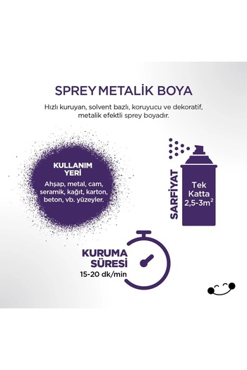 Polisan Metalik Sprey Mor 400 Ml