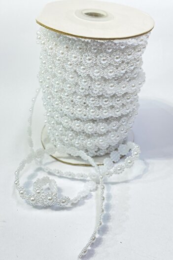 Hobigram Beads Assortment Flower Pattern Half Plastic Strip Pearl 10 Mt – Beads, Stylish Design, Women's Accessory
