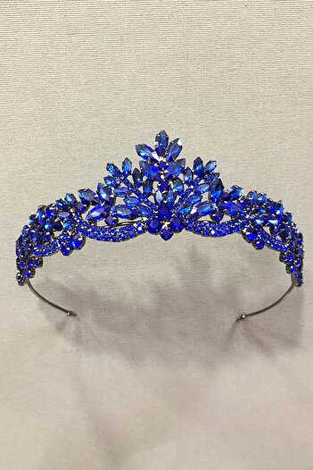 Hobigram Henna și coroană de mireasă cu piatră de cristal albastru pentru cele mai frumoase mirese – coroană, piatră de cristal, model elegant, coroană de mireasă