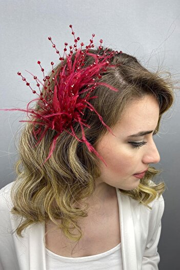 Hobigram Accesoriu pentru păr Burgundy Ala Leaf Model Bridal Henna Tiara – Alte accesorii pentru păr, Design elegant – Altele