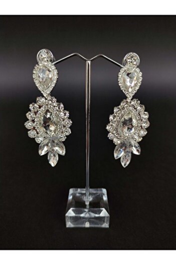 Hobigram Earrings Assortment White Crystal Stone Henna Wedding Bridal Earring – Bijoux Earring, Stylish Design – Bijoux