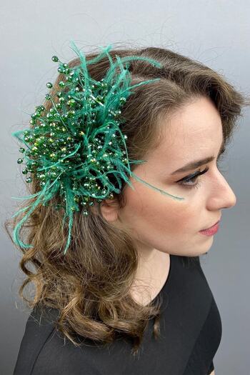 Hobigram Hair Accessory Crystal Beaded and Feather Hair Accessory – Other Hair Accessories, Stylish Design – Other