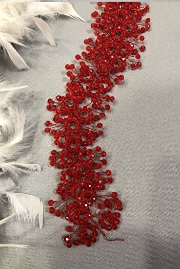 Hobigram Hair Accessory Red Selen Crystal Hair and Turban Accessory – Other Hair Accessories, Stylish Design –
