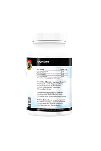 FLX Magnezyum Bisglisinat Malat Taurat Glukonat 180 Tablet + Nevfix 400 Iu Sprey 20 Ml