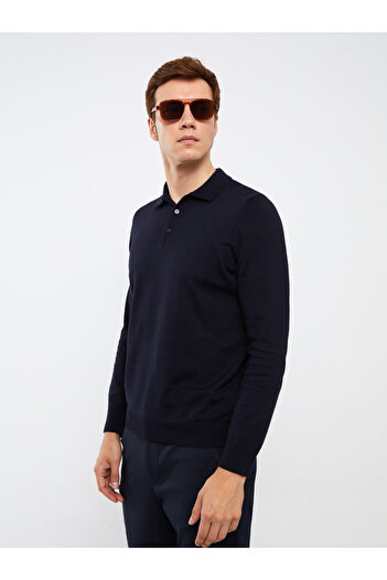 LC Waikiki Men's Knitwear Sweater - Polo Collar, Long Sleeve
